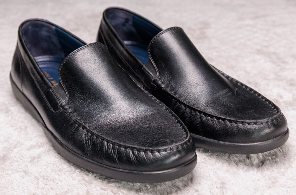 Cole Haan Lovell 2 Black Leather Loafers Grand OS Slip On Mens Size 11